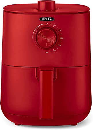 Photo 1 of BELLA 2.9QT Manual Air Fryer, No Pre-Heat Needed, No-Oil Frying, Fast Healthy Evenly Cooked Meal Every Time, Removeable Dishwasher Safe Non Stick Pan and Crisping Tray for Easy Clean Up, Matte Red
