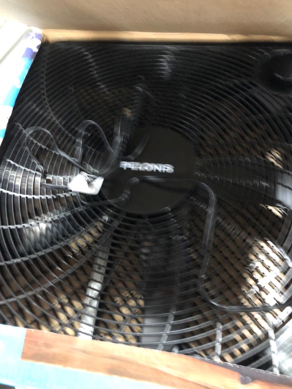 Photo 2 of Pelonis Pfb50a2abb-v 3-Speed Box Fan for Full-Force Circulation with Air Conditioner, Black, 2020 New Model