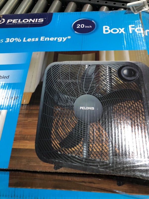 Photo 3 of Pelonis Pfb50a2abb-v 3-Speed Box Fan for Full-Force Circulation with Air Conditioner, Black, 2020 New Model