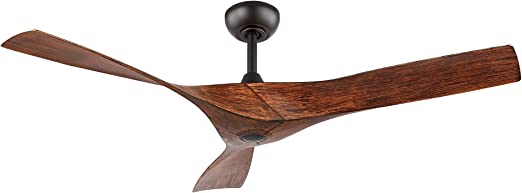 Photo 1 of WINGBO 52" DC Ceiling Fan without Lights, Walnut Bronze Ceiling Fan with Remote, 3 Curved ABS Blades, Noiseless Reversible DC Motor, Modern Ceiling Fan for Kitchen Bedroom Living Room, ETL Listed
