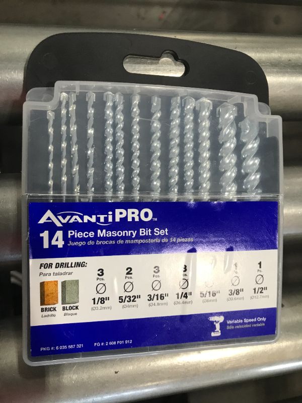 Photo 2 of Avanti Pro Carbide Tipped Masonry Drill Bit Set 14 PC