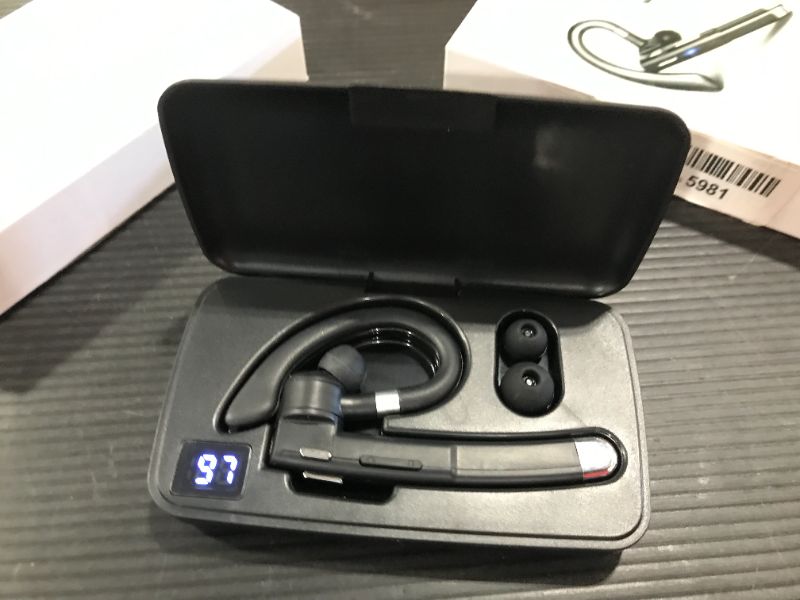 Photo 1 of Bluetoth Headset, Jugeman Bluetoth 5.1 in Ear Bluetoth Earpiece, Hands-Free Earphones with Stereo Noise Canceling Mic, 35H Talking Time 180H Standby, Bluetoth Earpiece for Driving/Business/Office
