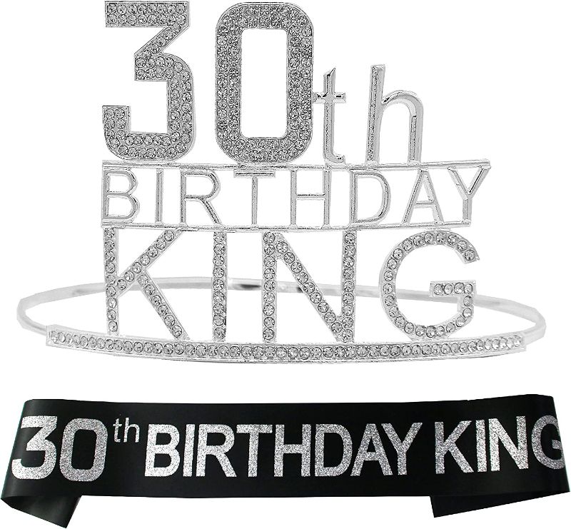 Photo 1 of 30th Birthday King Crown, 30th Birthday Gifts for Men, 30th Birthday King Sash, 30th Birthday Supply, 30th Birthday Gifts, 30th Birthday Decorations, 30th Birthday, It’s My 30th Birthday King Crown
