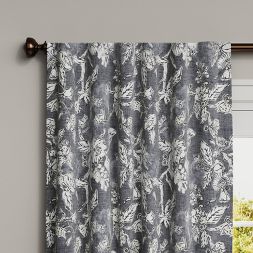 Photo 1 of 1pc Blackout Stamped Floral Window Curtain Panel - Threshold™

