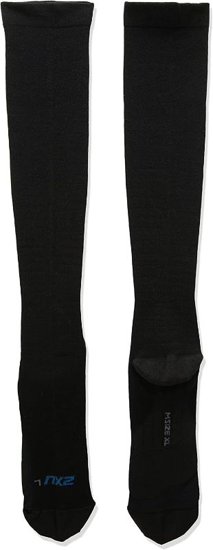 Photo 1 of 2XU Men's 24/7 Graduated Compression Socks, Black/Black, X-Large
