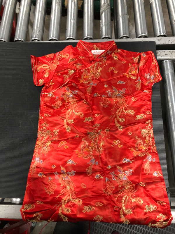 Photo 2 of AvaCostume Girls Chinese Dragon Phoenix Qipao Cheongsam Dress, Size 16
