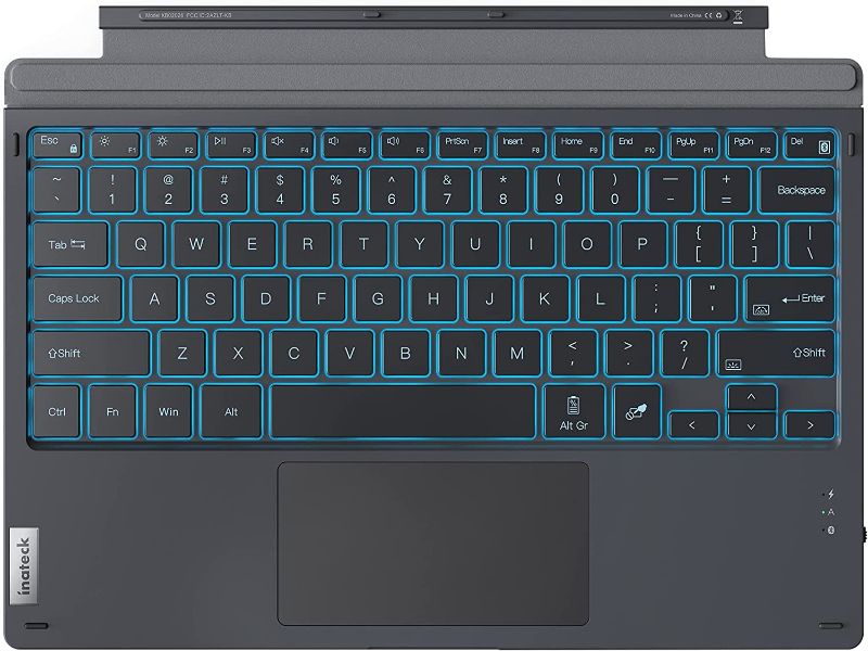 Photo 1 of Inateck Surface Pro 7 Keyboard, Bluetooth 5.0, 7-Color Backlight, Compatible with Surface Pro 7/7+/6/5/4, KB02026 Gray
