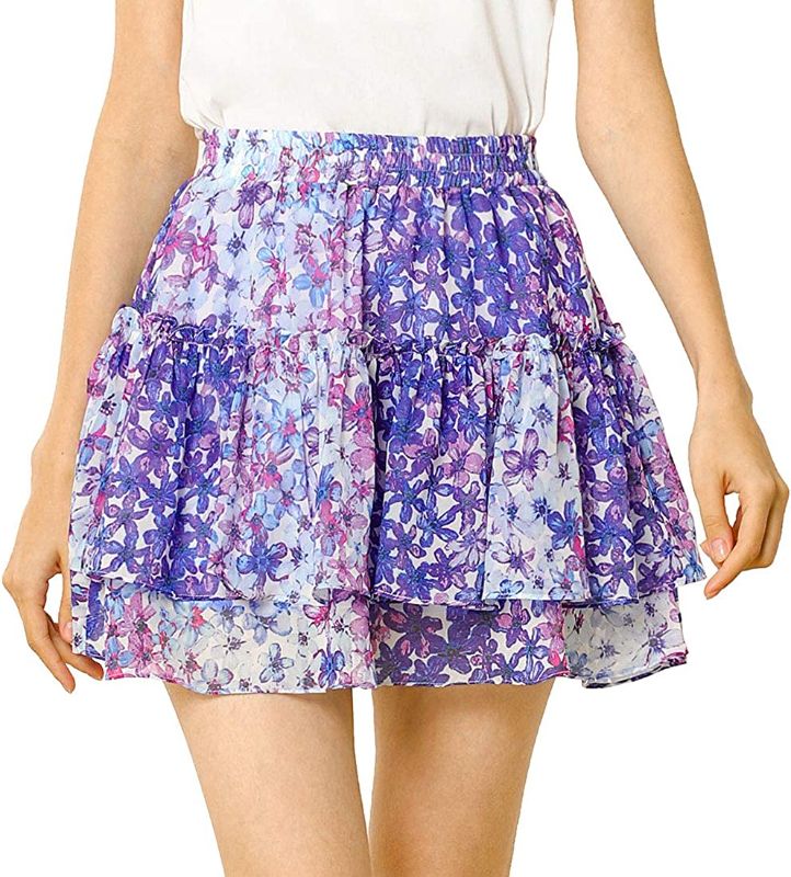 Photo 1 of Allegra K Women's Floral Tiered Ruffle Skirts Cute Summer Mini Skirt
LARGE 