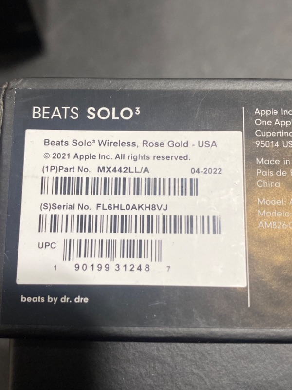 Photo 4 of Beats by Dr. Dre Solo3 Wireless On-Ear Headphones Rose Gold