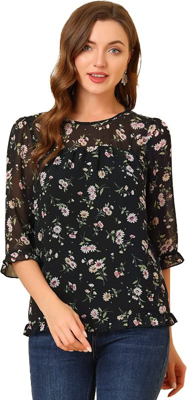 Photo 1 of Allegra K Women's Casual Ruffle 3/4 Sleeve Floral Print Chiffon Blouse
MEDIUM