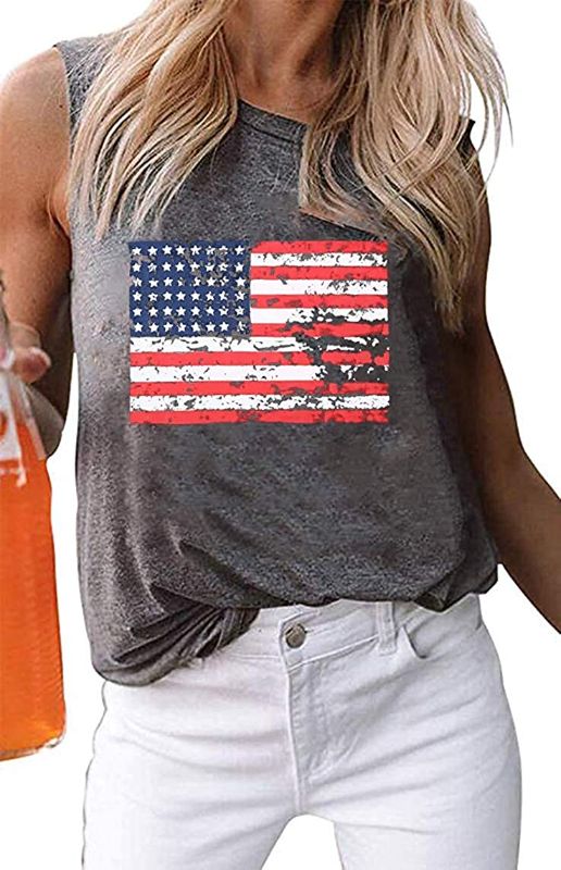 Photo 1 of American Flag Tank Tops Women Patriotic Shirt USA Flag Sleeveless T-Shirt 4th of July Tee Tops
2XL