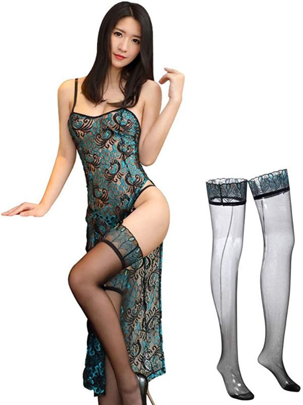 Photo 1 of Erotic Underwear Women's Peacock Element Transparent Pajamas Lace Cheongsam Uniform Temptation Suit Underwear Set Sexy (7936)
- L/XL