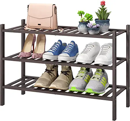 Photo 1 of 3-Tier Wooden Shoe Rack, Small Wood Shoe Rack for Closet, Entryway & Hallway, Stackable | Beautiful | Functional | Sturdy
