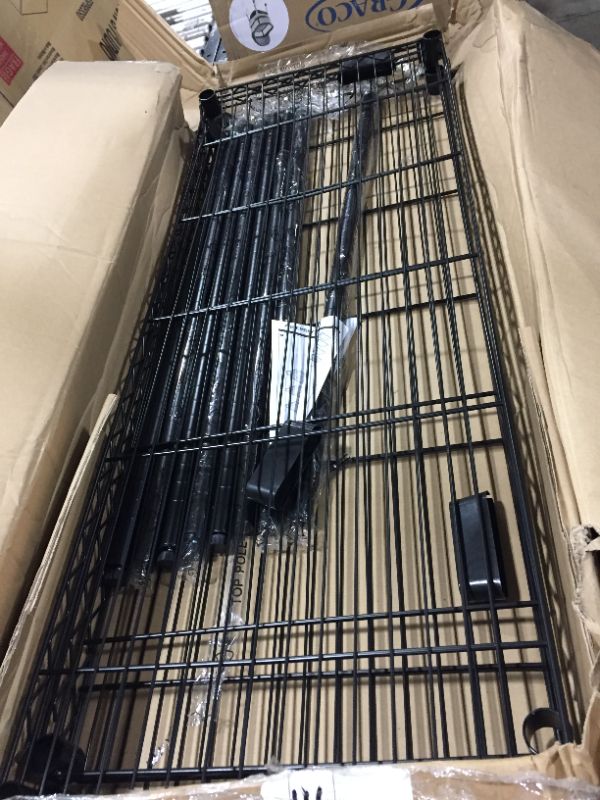 Photo 1 of ***sold for parts only***Honey Can Do 4 Tier Steel Shelving Unit Black**missing parts**