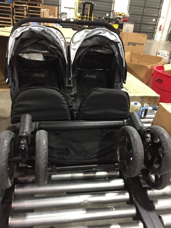 Photo 2 of Jeep Destination Ultralight Side x Side Double Stroller by Delta Children - Midnight Black

