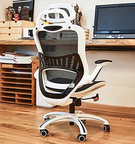 Photo 1 of FoeZoe Mesh Task Chair with Arms & Headrest High Back Office Chair 49" x 27" x 31" (White)
