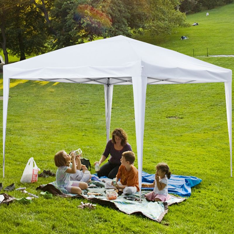 Photo 1 of 10 x 10 ft Pop up Tent Folding Instant Frame Canopy Gazebo for Beach Tailgating Party, Carrying Bag?White)
