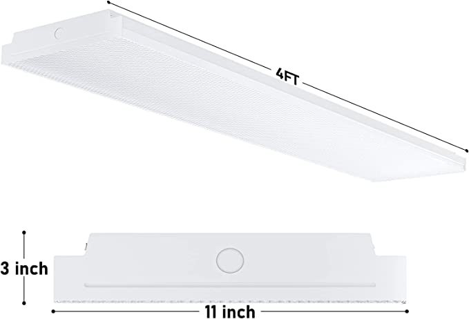 Photo 1 of AntLux 72W LED Wraparound Light 4FT LED Office Lights Ceiling, 8600 Lumens, 4000K Neutral White, 4 Foot Flush Mount Wrap Lighting Fixture for Garage Workshop, Fluorescent Light Replacement
