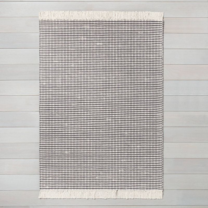 Photo 1 of 5' X 7' Textured Stripe Area Rug / Sour Cream - Hearth & Hand™ with Magnolia
