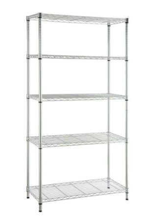 Photo 1 of 5-Tier Steel Wire Shelving Unit in Chrome (36 in. W x 72 in. H x 16 in. D)