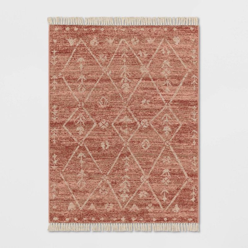 Photo 1 of 7' X 10' Geometric Tapestry Outdoor Rug Rust - Opalhouse™
