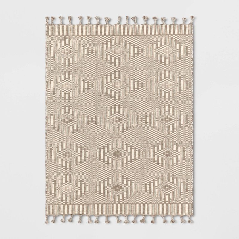 Photo 1 of 5' X 7' Diamond Outdoor Rug with Fringe - Threshold™ Designed with Studio McGee
