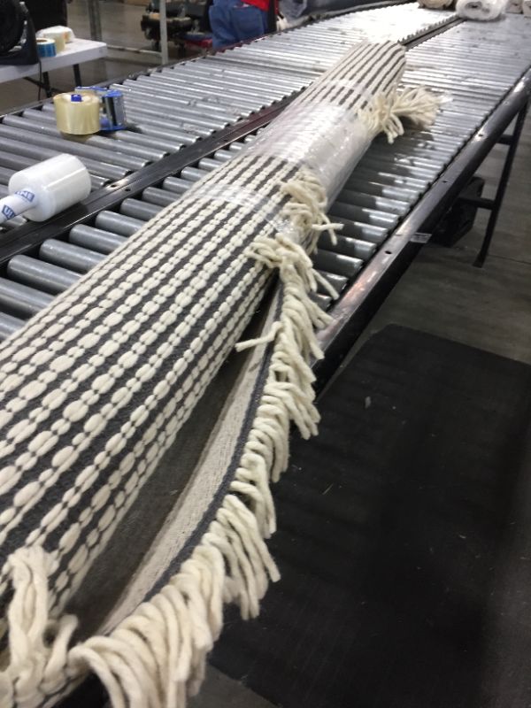 Photo 1 of 7' X 10' Textured Stripe Area Rug Railroad Gray / Sour Cream - Hearth & Hand with Magnolia
