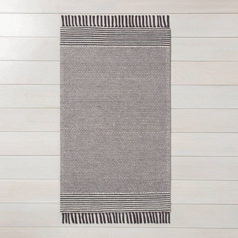 Photo 1 of 3' X 5' Textured Border Stripe Area Rug - Hearth & Hand™ with Magnolia
