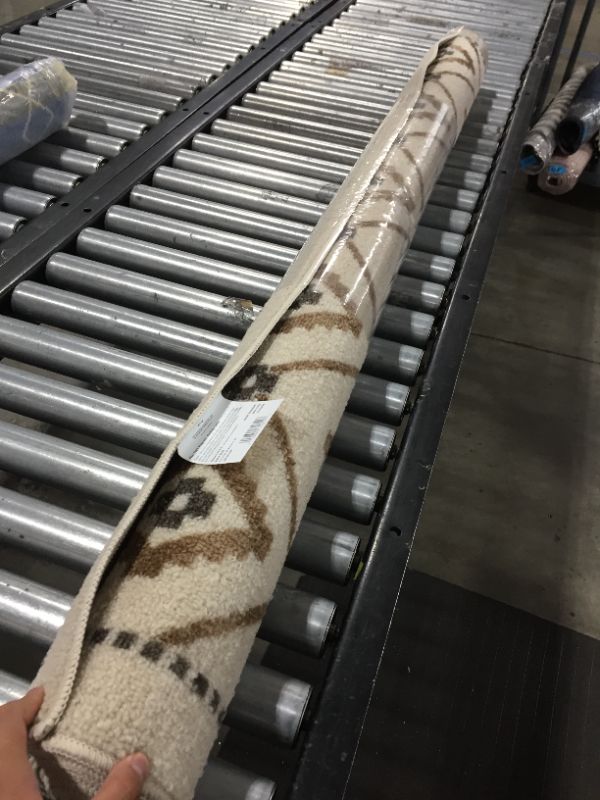 Photo 1 of 5'x7' Broadway Diamond Border Rug Cream - Threshold
