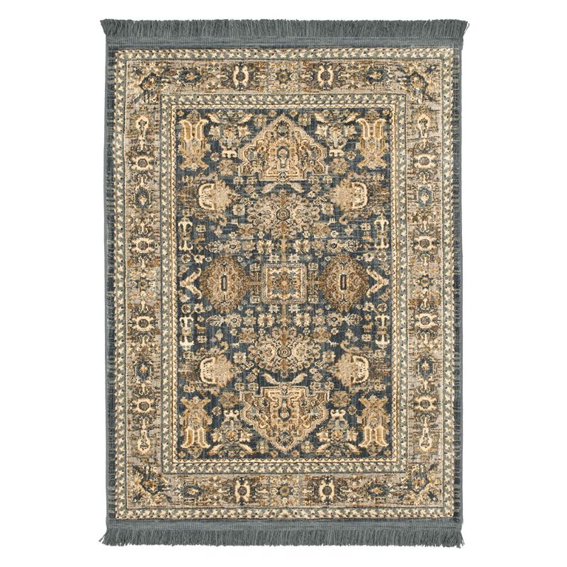 Photo 1 of 7'x10' Woven Floral Area Rug Blue - Threshold
