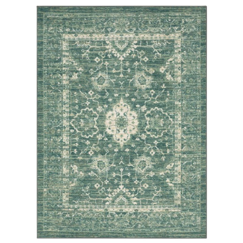 Photo 1 of 7'x10' Floral Vintage Tufted Distressed Area Rug Mint - Threshold

