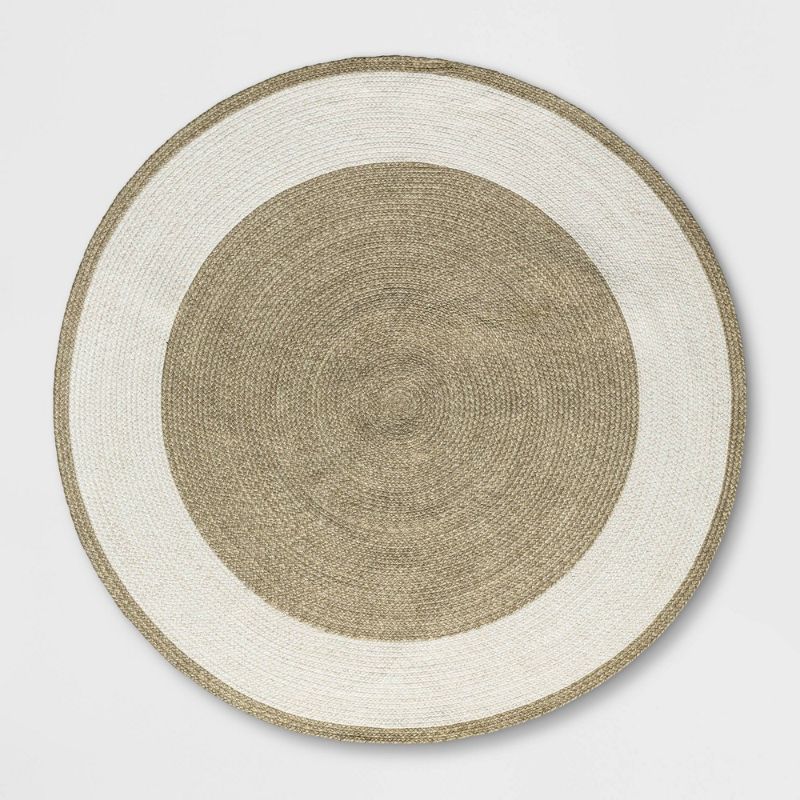 Photo 1 of 6' Round Outdoor Rug Neutral/Ivory - Threshold™
