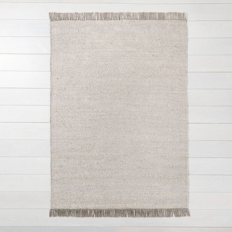 Photo 1 of 5' X 7' Bleached Jute Fringe Area Rug - Hearth & Hand™ with Magnolia
