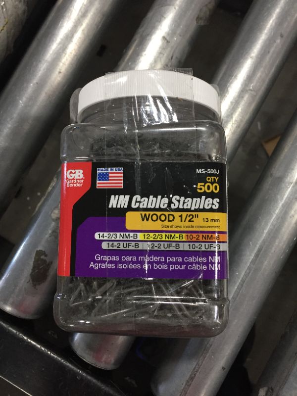 Photo 2 of 1/2 in. Steel Staples for 14/2, 12/2 and 10/2 Non-Metallic Cable (500-Pack)