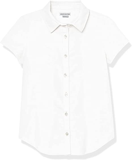 Photo 1 of Amazon Essentials Girls' Short Sleeve Uniform Oxford Shirt XL
