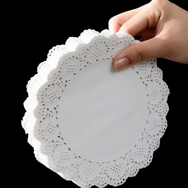 Photo 1 of 8 inch Round Paper Doilies/Lace Paper Placemats/Disposable Greaseproof Doilies,White,Pack of 100
