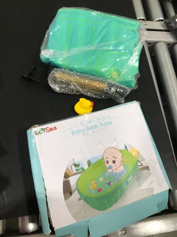 Photo 1 of Boysea Inflatable Baby Bathtub with Air Pump, Bathtub Seat with Anti-Sliding Saddle Horn for Newborn to Toddler, Portable Travel Shower Basin with Back Support, Deflates and Folds Easily
