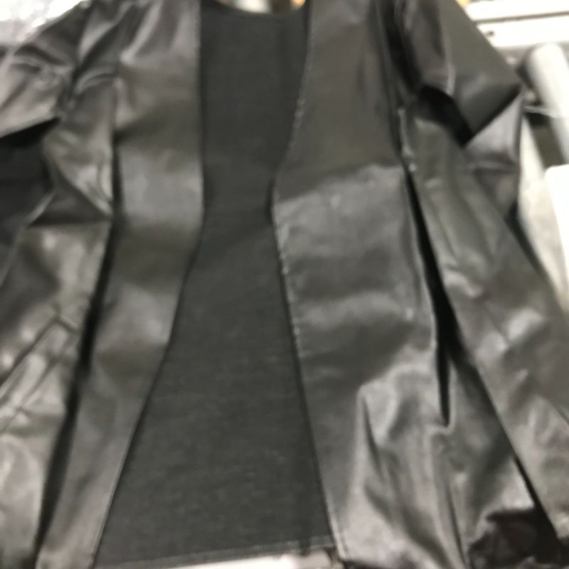 Photo 1 of Aro Lora Women's PU Faux Leather Open Front Cape Cloak Poncho Slit Sleeve Short Jacket Coat Blazer
size xxl