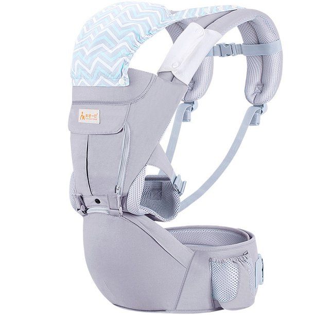 Photo 1 of Baby Carrier Ergonomic with Hip Seat Pure Cotton Lightweight and Breathable?Light Gray?