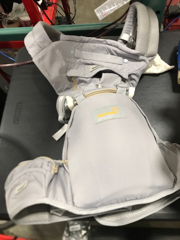 Photo 2 of Baby Carrier Ergonomic with Hip Seat Pure Cotton Lightweight and Breathable?Light Gray?