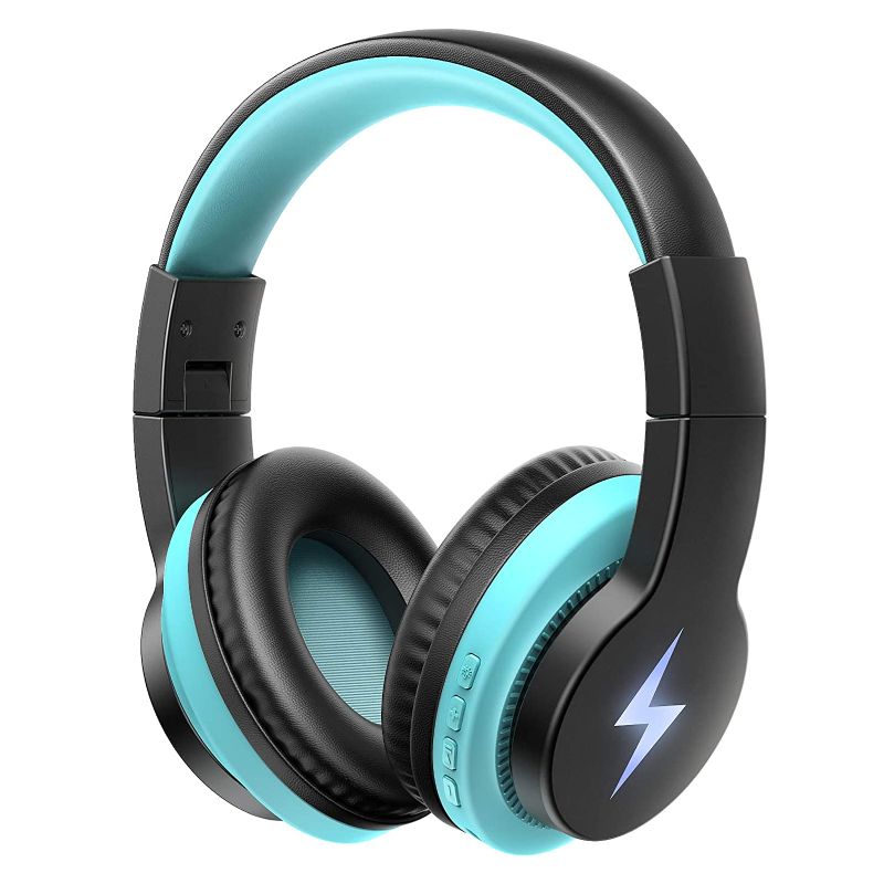 Photo 1 of Bluetooth Headphones for Kids, Wireless/Wired Headphones Light Up, Bluetooth Headset with Noise Canceling Microphone, 85/ 94dB Volume Control Headset, Foldable Stereo Headset for Home School