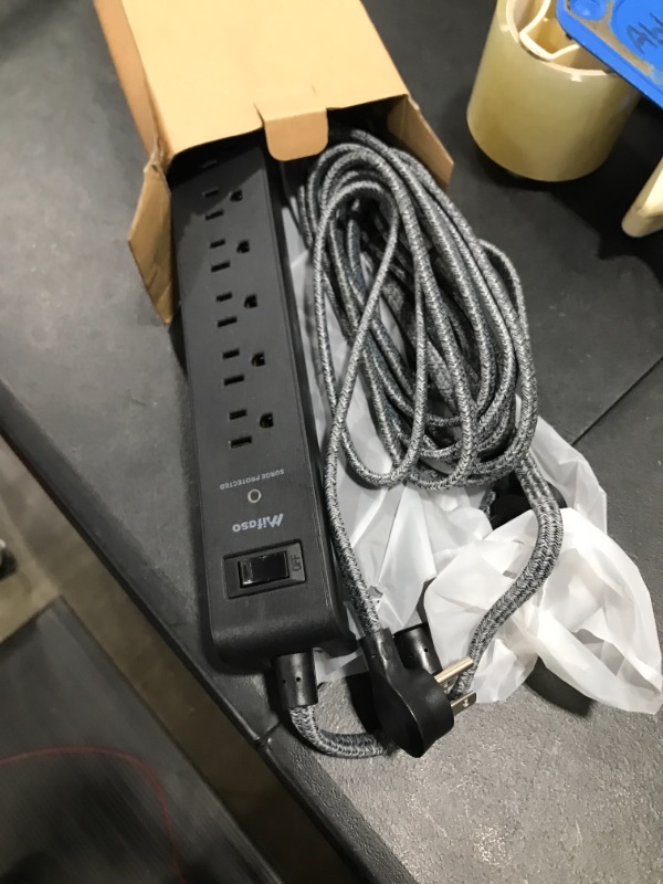 Photo 2 of 12FT Long Power Strip Surge Protector - with 6 Outlets 2 USB Ports