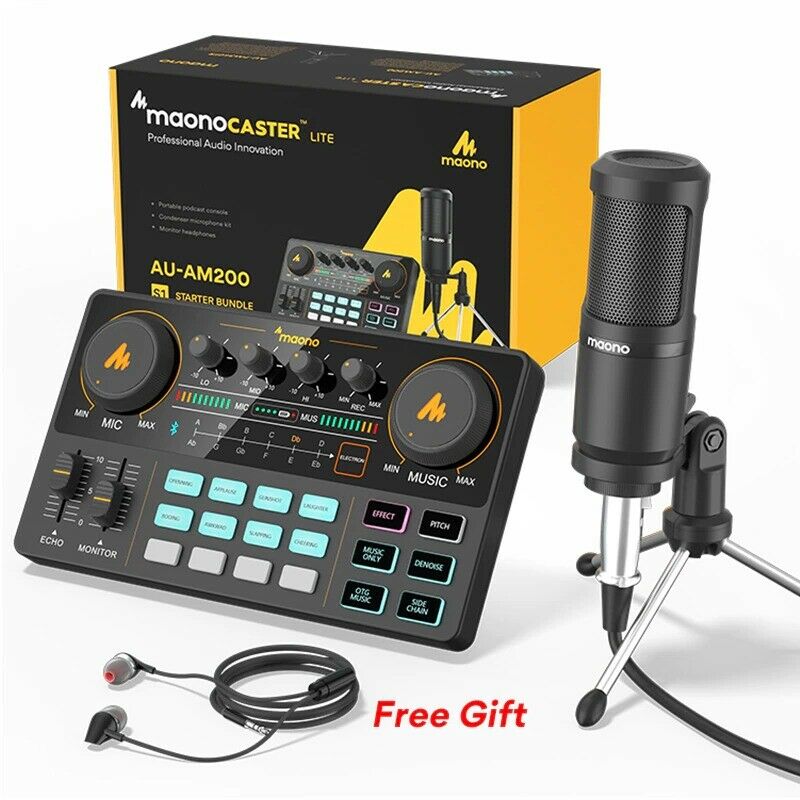 Photo 1 of MAONO CASTER LITE AM200-S1 All-in-on Microphone Mixer Kit Sound Condenser Mic