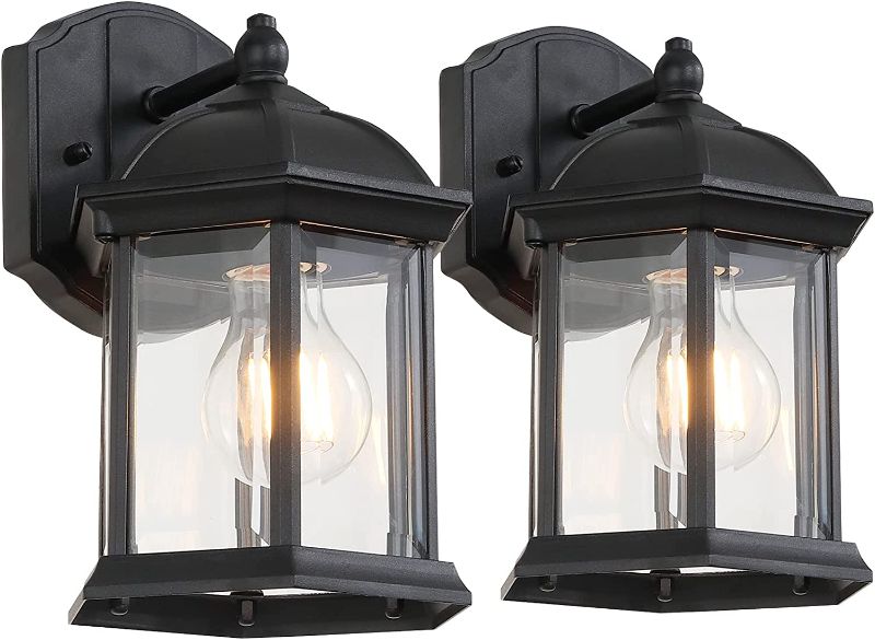 Photo 1 of ALAISLYC 2 Pack Outdoor Light Fixtures Wall Mount Exterior for Porch Patio Garage Black Metal 9.65"H