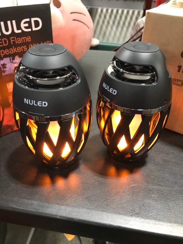 Photo 1 of Portable Audio Tiki Torch Wall Mount Kit/Magnetic Base/Hook Incl. Ip65 Waterproof Nuled Flame Bluetooth Speaker W. Warm Yellow Led Flickers Atmosphere Indoor/Outdoor Table Lamp Powerful Stereo Sound