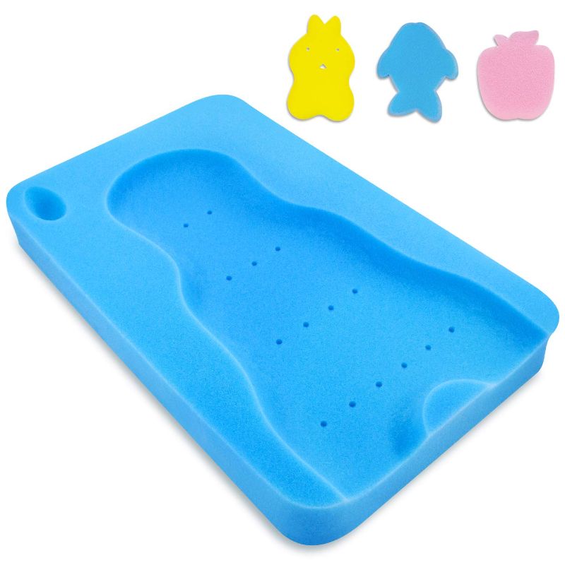 Photo 1 of HALLO Baby Bath Sponge Soft Infant Bath Mat Newborn Cushion Odor Free (Blue)