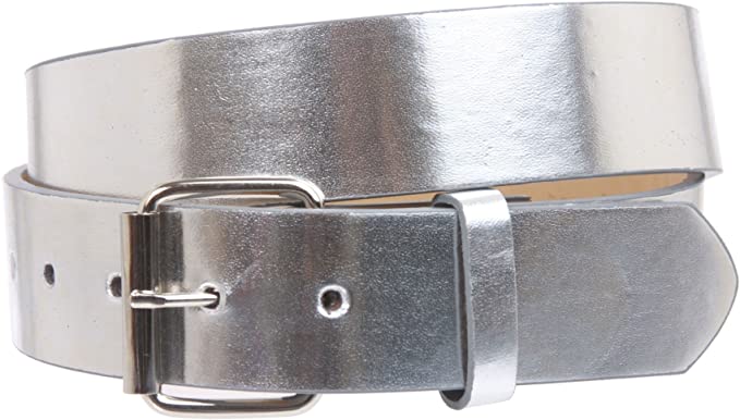 Photo 1 of 1 1/2" (38mm) Snap On Plain Leather Jean Belt With Roller Buckle