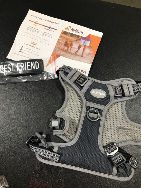 Photo 2 of Auroth Tactical Dog Harness for Small Medium Large Dogs No Pull Adjustable Pet Harness Reflective K9 Working Training Easy Control Pet Vest Military Service Dog Harnesses SIZE S 