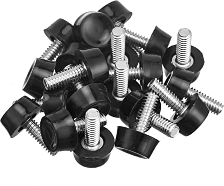 Photo 1 of 1/4"-20 UNC Thread Adjustable Furniture Levelers Screw in Threaded, Galvanized Steel Screw Foot Levelers Screw On Furniture Glide Leveling for Table, Chair, Furniture Legs, 20 Pcs Pack