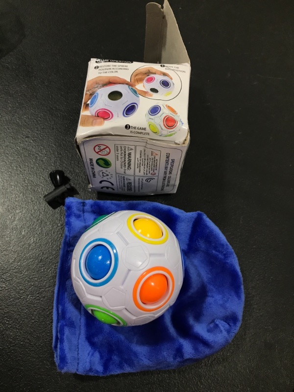 Photo 1 of Coogam Rainbow Puzzle Ball with Pouch Color-Matching Puzzle Game Fidget Toy Stress Reliever Magic Ball Brain Teaser for Kids and Adults